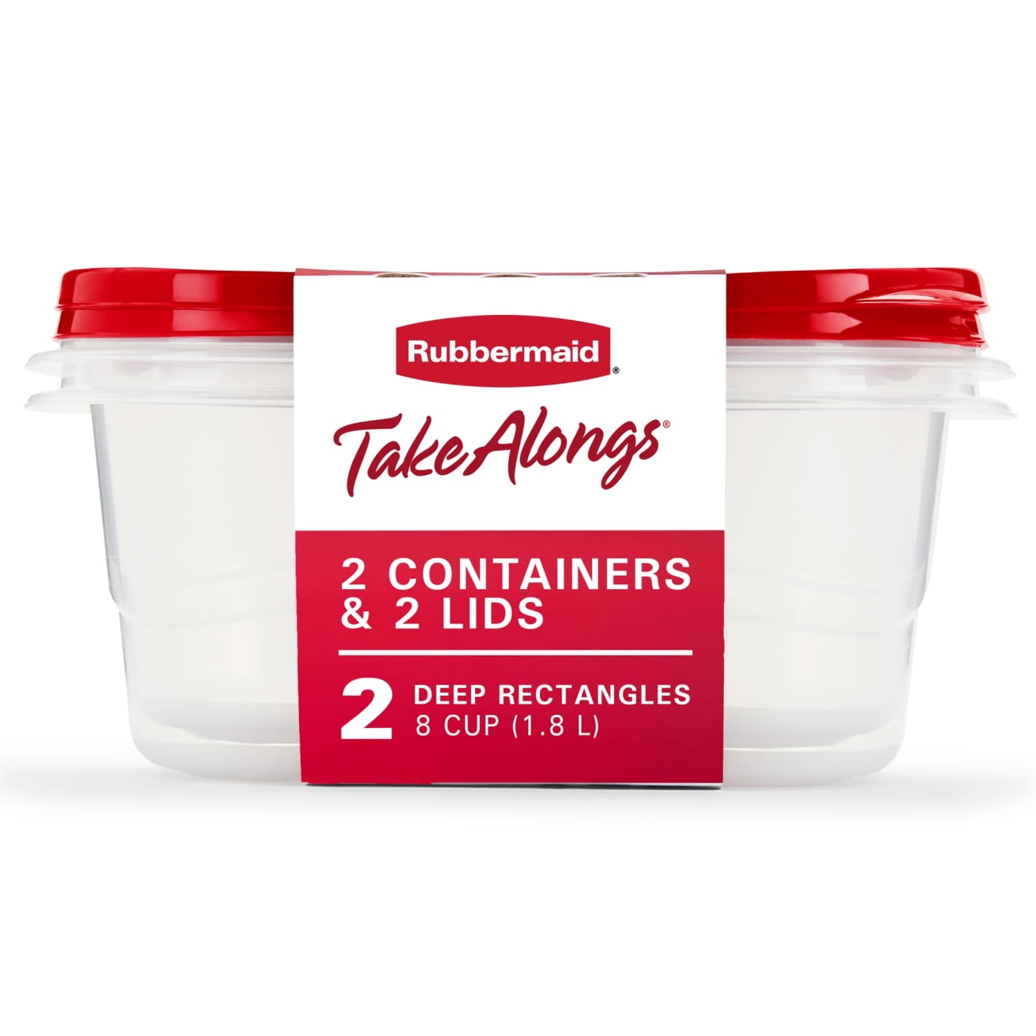Whimsical Doughnut 8 Cups, 2 Packs, Red, Plastic Deep Rectangle Food Storage Containers - Playful Star & Heart Shaped Geometric NeeDoh - Default Title
