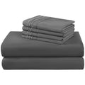 Cooling Sateen 6 Pieces Bed Sheet Set, 1800 Series Soft Microfiber Queen Sheets with 16" Deep Pocket, Dark Gray - Premium Ultra-Soft Pillowcase Pair for Sleeping - Default Title