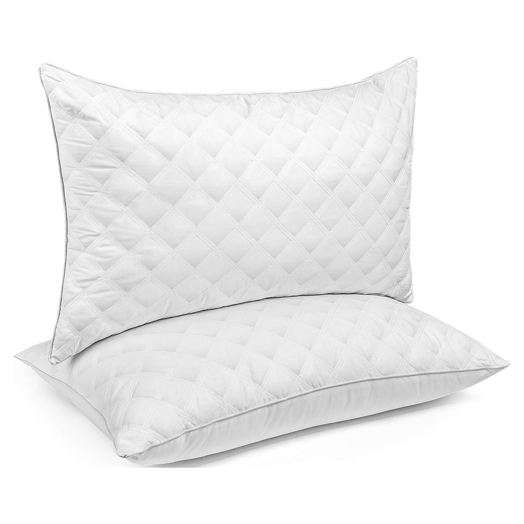 Decorative Plump Bed Pillows Queen Size Set of 2 Pillows for Bed 2 Pack Cooling Hotel Collection Down Alternative Pillows 20 x 30 inches - Orthopedic Shredded Foam Bed Pillow Set - Default Title