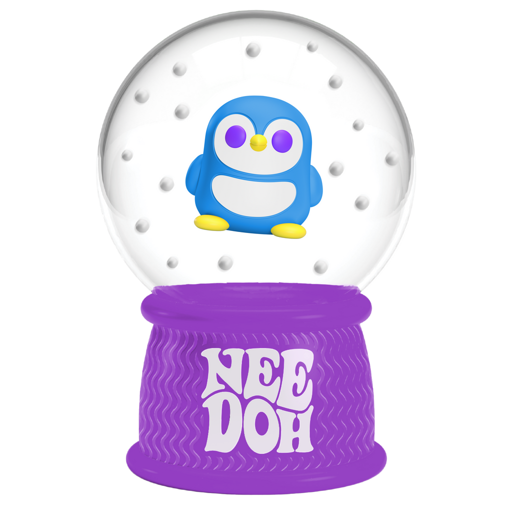 Crystal Clear NeeDoh Squish N Flow Snow Globe | Signature Moonlit Lane - Crystal Clear Squishable Ice Cube NeeDoh Detail