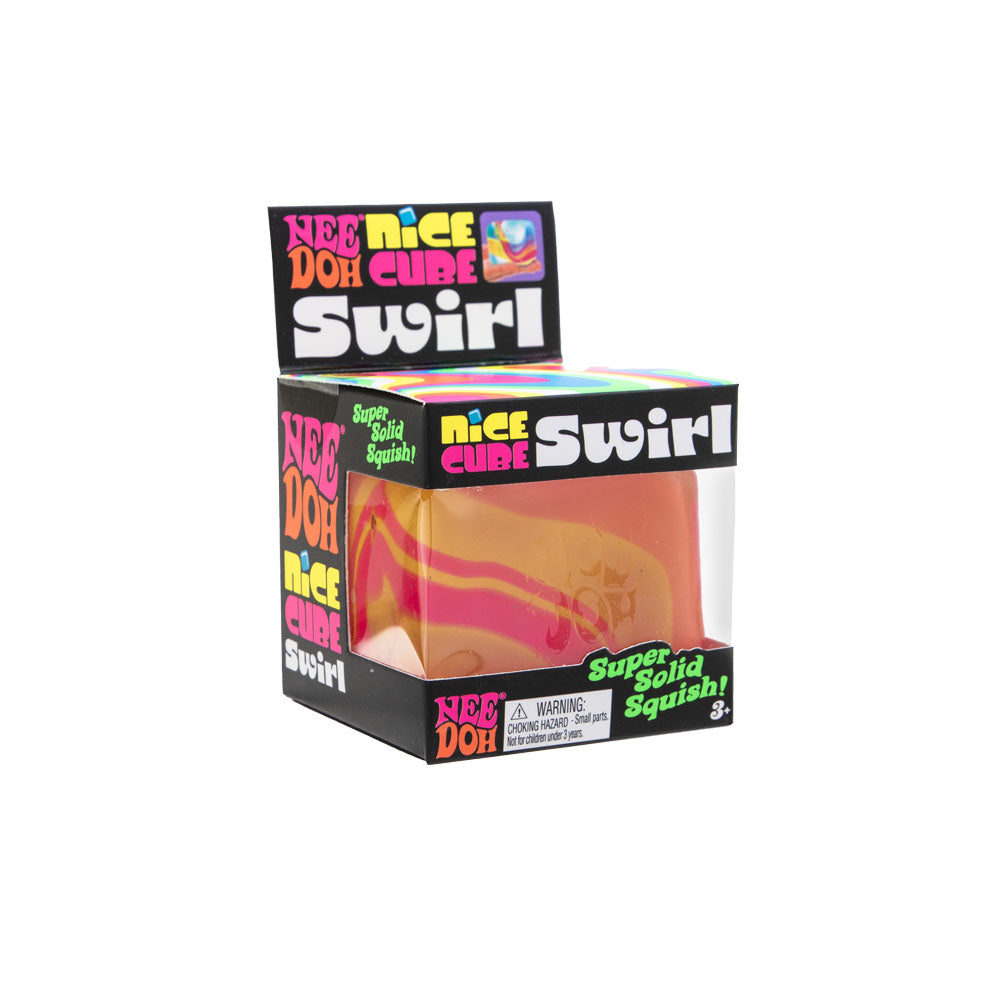 Translucent Jelly NeeDoh Nice Cube Swirl | Select Golden Pond - Nice Cubes Clear Satisfying Crunch Stress Toy Detail
