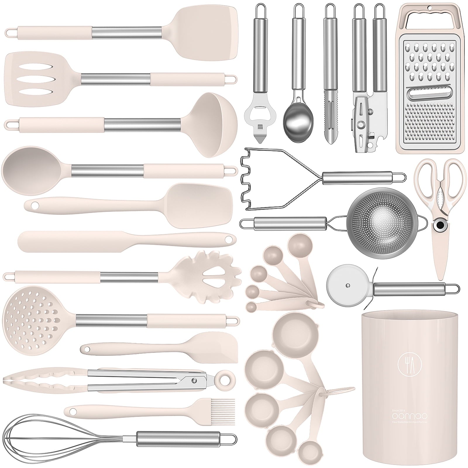 Professional Grade Silicone Cooking Utensils Set - Heat Resistant Silicone Kitchen Utensils for Cooking, Kitchen Utensil Spatula Set,BPA... - Multi-Purpose Hand Tool for Daily Meal Prep - Default Title