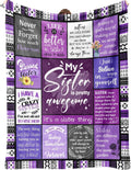 Reversible Sherpa Sister Gifts Blanket, Sister Gifts , Happy Birthday Gifts for Sister, Unique Sister Gifts for My Dear Sister on Mothe... - Lightweight Plush Warm Blanket for All Seasons - Default Title