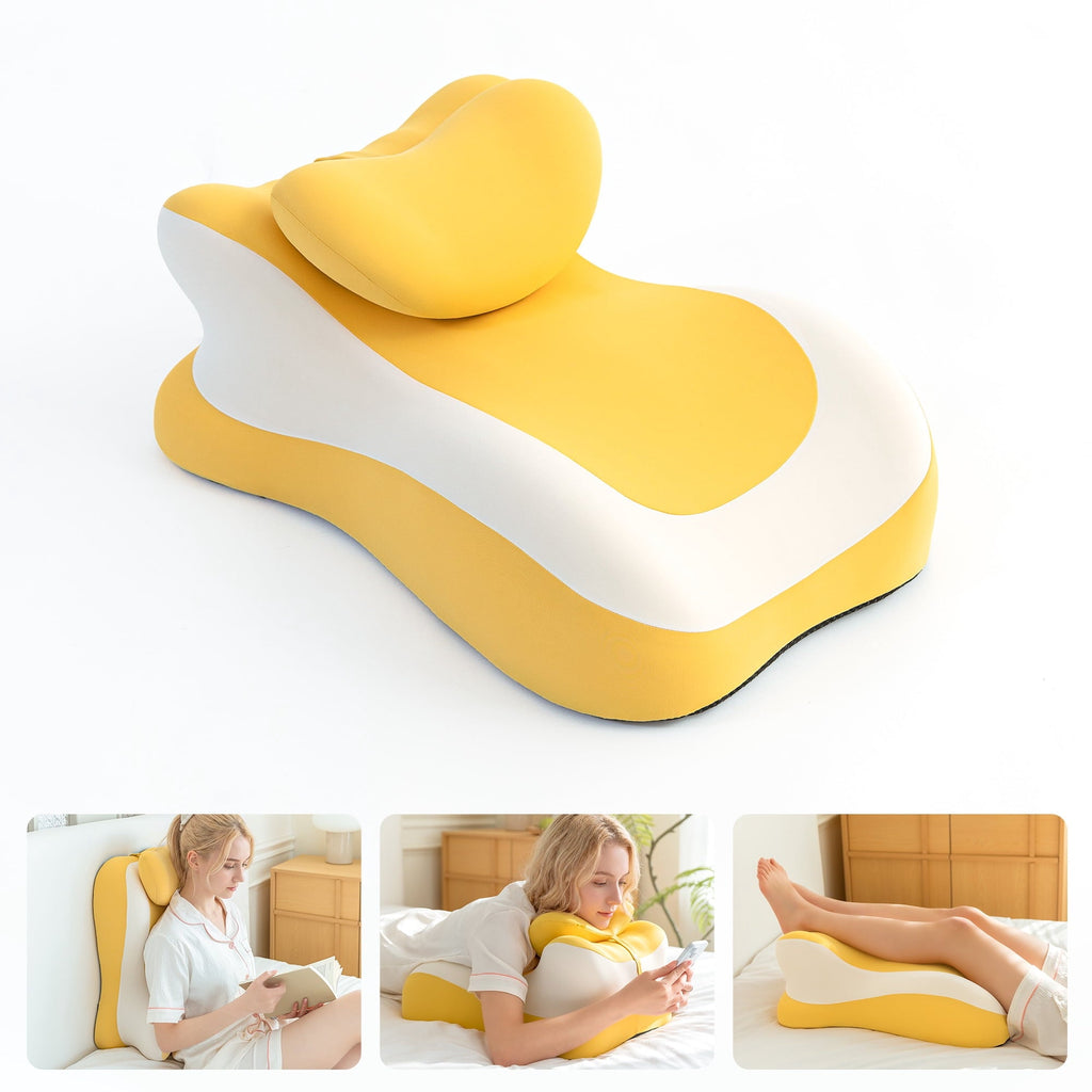 Hotel Collection Memory Foam Reading Pillow, Multi-Position Support Bed Pillow for Petite Adults, Reading Tools, Fun Couple Pillows Pr... - Ergonomic Memory Foam Pillow for Neck Pain Support - Default Title