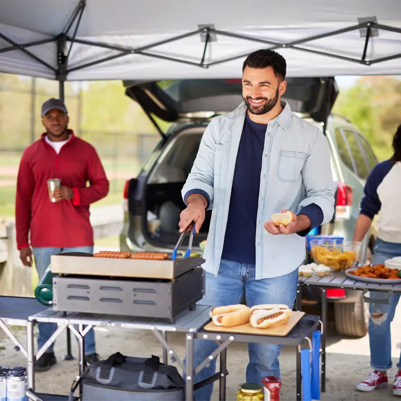 Heavy-Duty Camp Slim-Fold Cook Station - Choice 575 - Heat-Resistant Over-Fire Grill Rack for Camping Detail