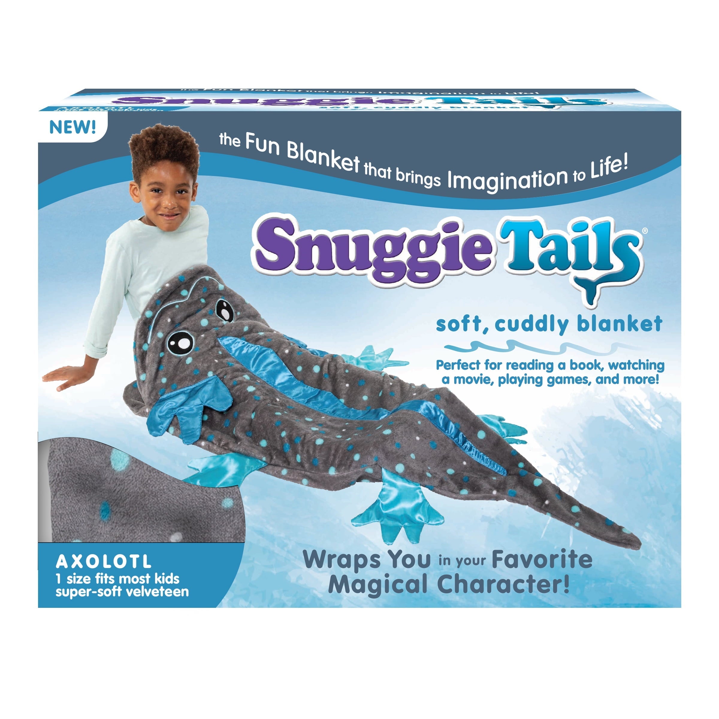 Cozy Fleece Tails, The Original Wearable Blanket with Sleeves, Super Soft Throw Fleece, Axolotl, Ages 5+ - Cozy Fleece Throw Blanket for Couch & Bed - Default Title