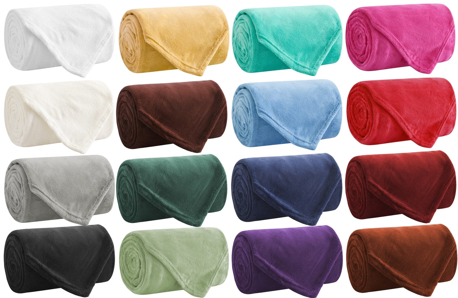 Reversible Sherpa Soft Throw Blankets - Multipurpose - Throw, Twin, Full, Queen, King - 17 DIFFERENT Colors! - Lightweight Plush Warm Blanket for All Seasons - Default Title
