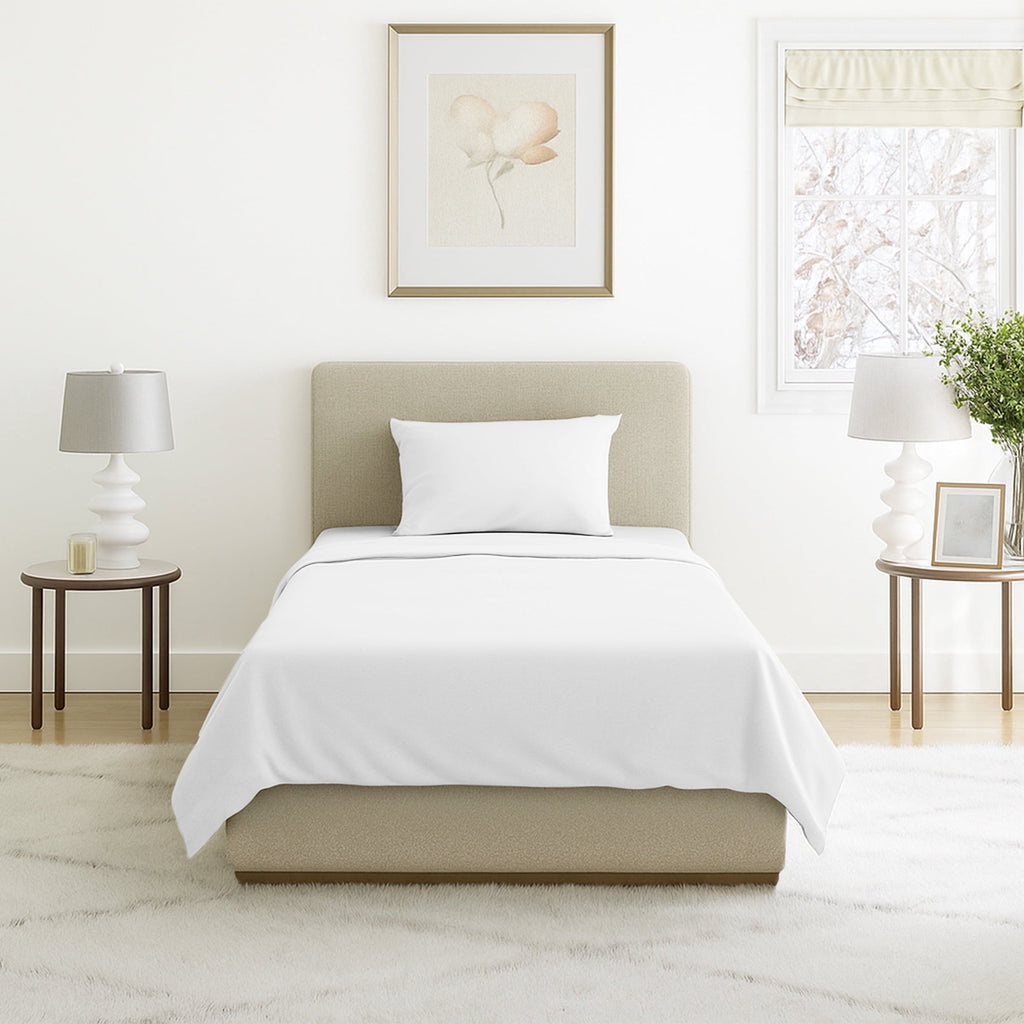Premium Egyptian Cotton Set- 3 Piece Bed Linens-Fitted & Flat s, Plus A Pillowcase-Wrinkle, Stain & Fade Resistant (Twin, White) - Luxury Bed Sheet Set with Deep Pockets - Default Title
