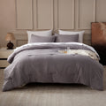 Hypoallergenic Cloud Washed Comforter Set Full Size - 3 Pieces Soft Luxury Cationic Dyeing Bedding Sets, Linen-Like Texture Breathable Wri... - All-Season Down Alternative Comforter Insert - Default Title