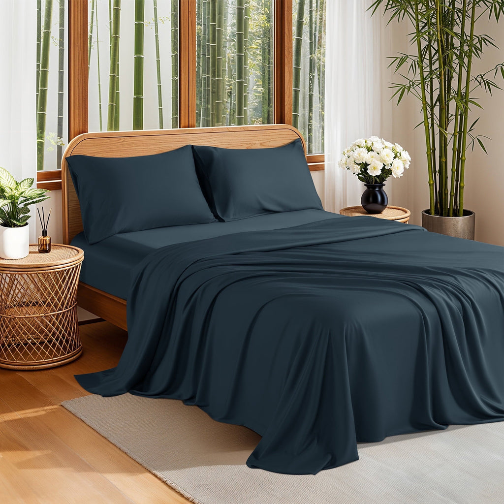 Ultra-Soft 100% Organic Luxurious Bamboo Sheets, Queen Sheet Set 4-Piece with 16" Deep Pocket, Silky Smooth Luxury Bed Sheets, N... - Premium Ultra-Soft Pillowcase Pair for Sleeping - Default Title