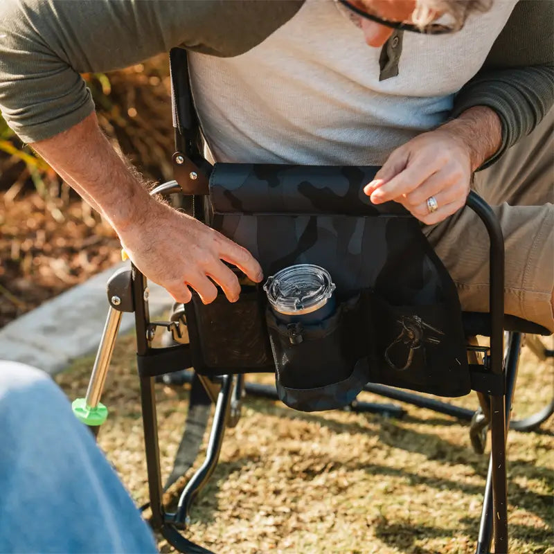 Smooth Motion Stowaway Rocker - Choice 794 - Heavy-Duty Kickback Rocker with Beverage Holder Detail