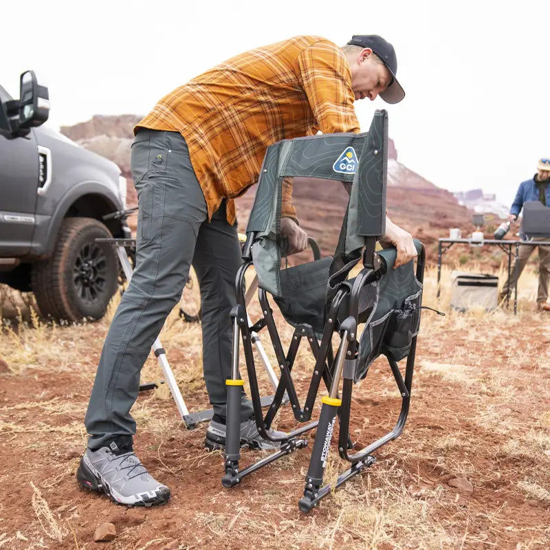 Smooth Motion Stowaway Rocker - Choice 794 - Heavy-Duty Kickback Rocker with Beverage Holder Detail