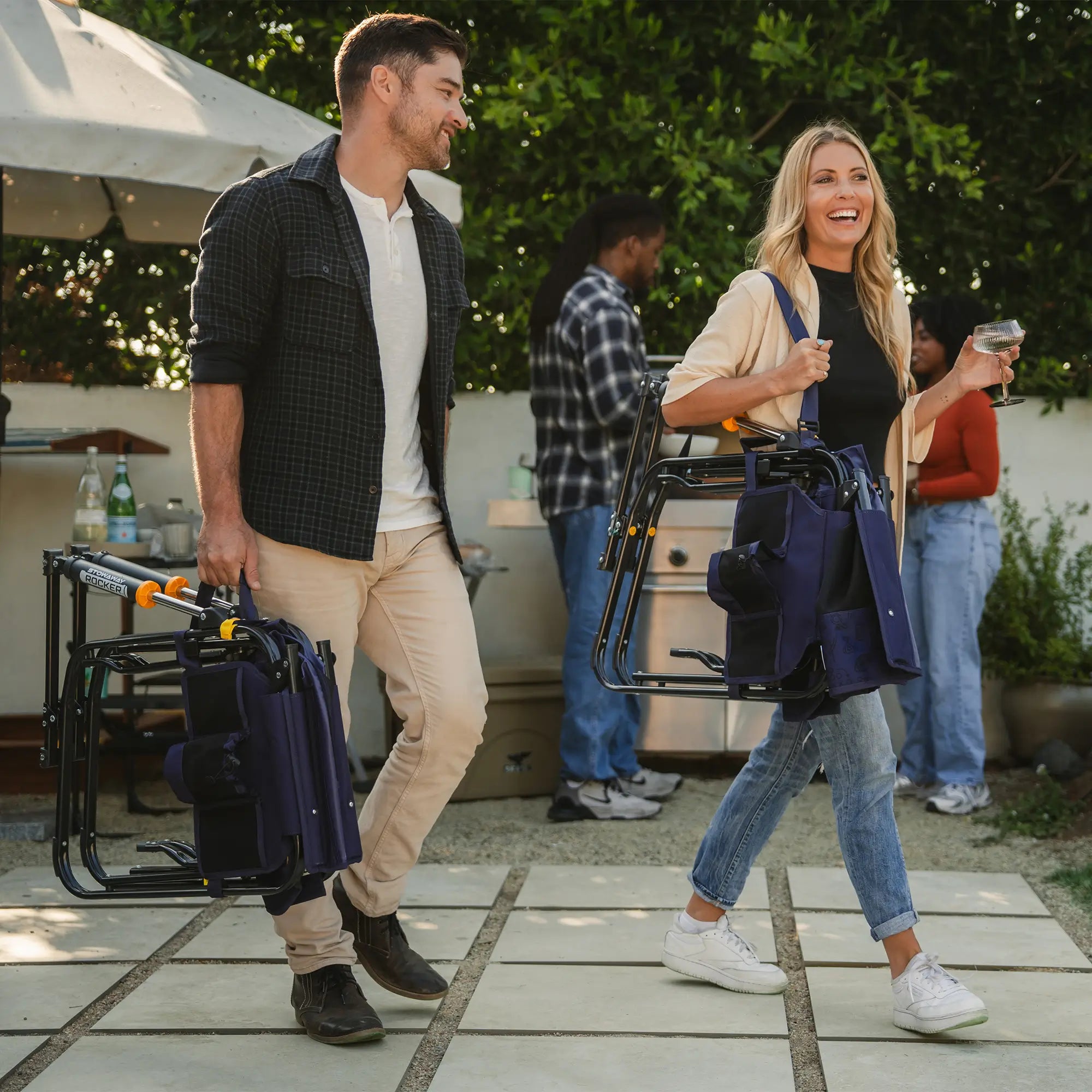 Smooth Motion Stowaway Rocker - Choice 794 - Heavy-Duty Kickback Rocker with Beverage Holder Detail