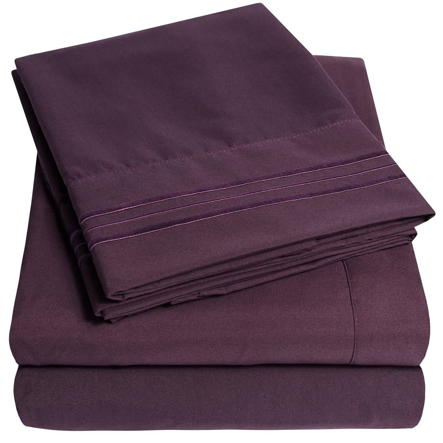 Breathable Luxury 1800 Series Bed Sheets - Extra Soft Microfiber Deep Pocket Sheet Set - Purple, Full - Premium Ultra-Soft Pillowcase Pair for Sleeping - Default Title