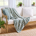 Cozy Fleece Woven Chenille Plaid Throw Blanket, Green River , 50x72 Inches - Lightweight Plush Warm Blanket for All Seasons - Default Title