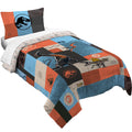Fluffy Down Alternative Kids 2 Piece Blue Orange Reversible Dinosaur Comforter and Pillowcase set, Twin/full - Cloud-Like Soft Lightweight Bed Comforter - Default Title