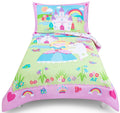 Hypoallergenic Cloud Princess Toddler Bedding Set for Girls - 4-Piece Toddler Bed Comforter Sets for Girls, Reversible Comforter & Pillowc... - Cloud-Like Soft Lightweight Bed Comforter - Default Title