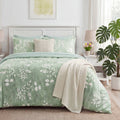 Luxurious Quilted Queen Comforter Set Sage Green, Bed in a Bag Queen Size Bedding, 7-Pieces Botanical Flowers Spring Comforter, Sheets,... - Hypoallergenic Ultra-Fluffy Quilt for Winter - Default Title