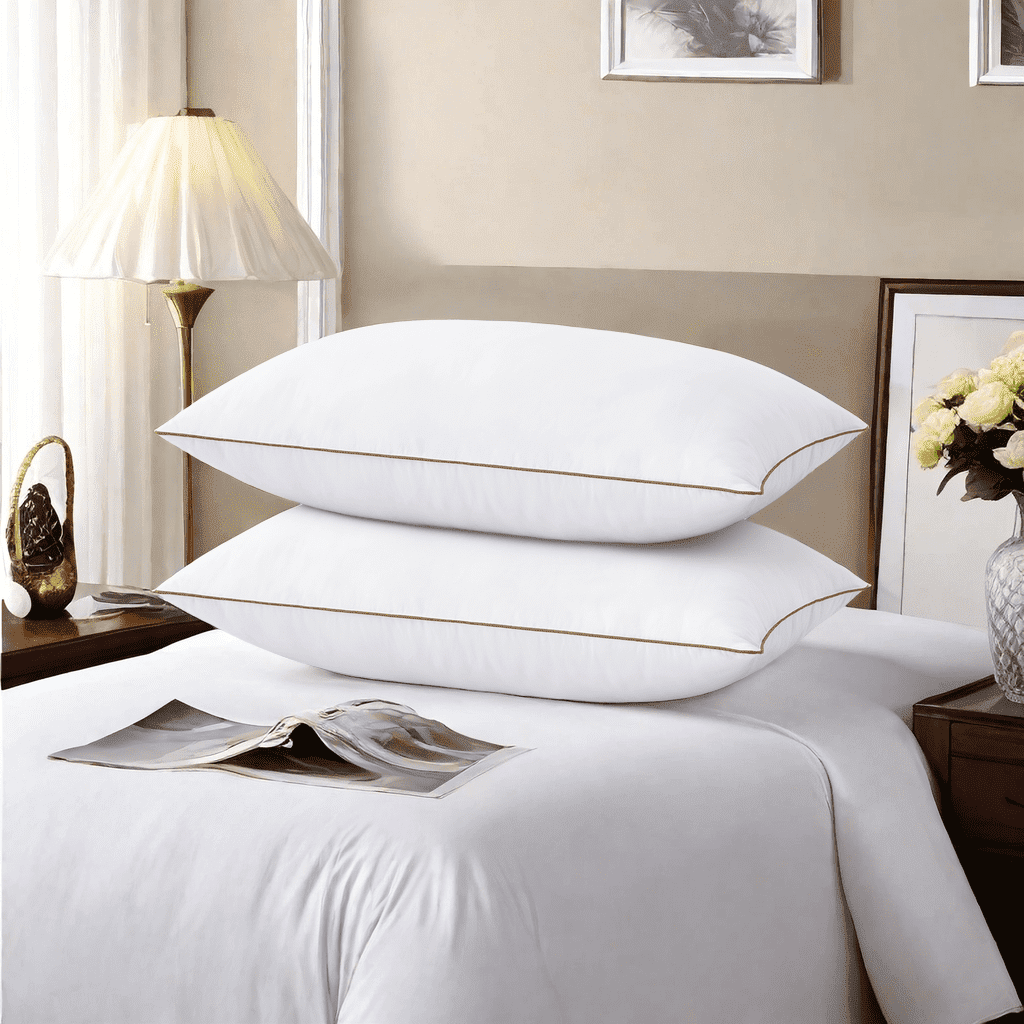 Ergonomic Memory Foam Down Feather Pillows for Bed 20 x 30 Inches Queen Size Set of 2, Medium Firm Luxury Cooling Hotel Collection Feather ... - Orthopedic Shredded Foam Bed Pillow Set - Default Title