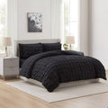 All-Season Queen Comforter Set, Seersucker Queen Size Comforter Set, 7-Pc All Season Bedding Comforter Set, Black - All-Season Down Alternative Comforter Insert - Default Title