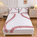 Premium Egyptian Cotton Baseball Sheet Set Sports Theme Bedding Set for Kids 3D Baseball Pattern Bed Sheets Baseball Games Bed Sheet Set Room... - Cooling Hotel Quality Bedding Sheets and Pillowcases - Default Title