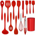 Heat-Resistant 14 Pcs Cooking Utensils Set with Holder, Heat Resistant Silicone Kitchen Cookware Utensils Set, Kitchen Cooking Tools... - Durable Turner & Ladle Utensil Set for Home Chefs - Default Title