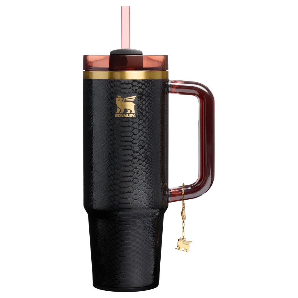 Double-Wall Vacuum The Quencher Luxe H2.0 Flowstate Tumbler D171F - FlowState 3-Position Lid Insulated Travel Mug - Black Snakeskin