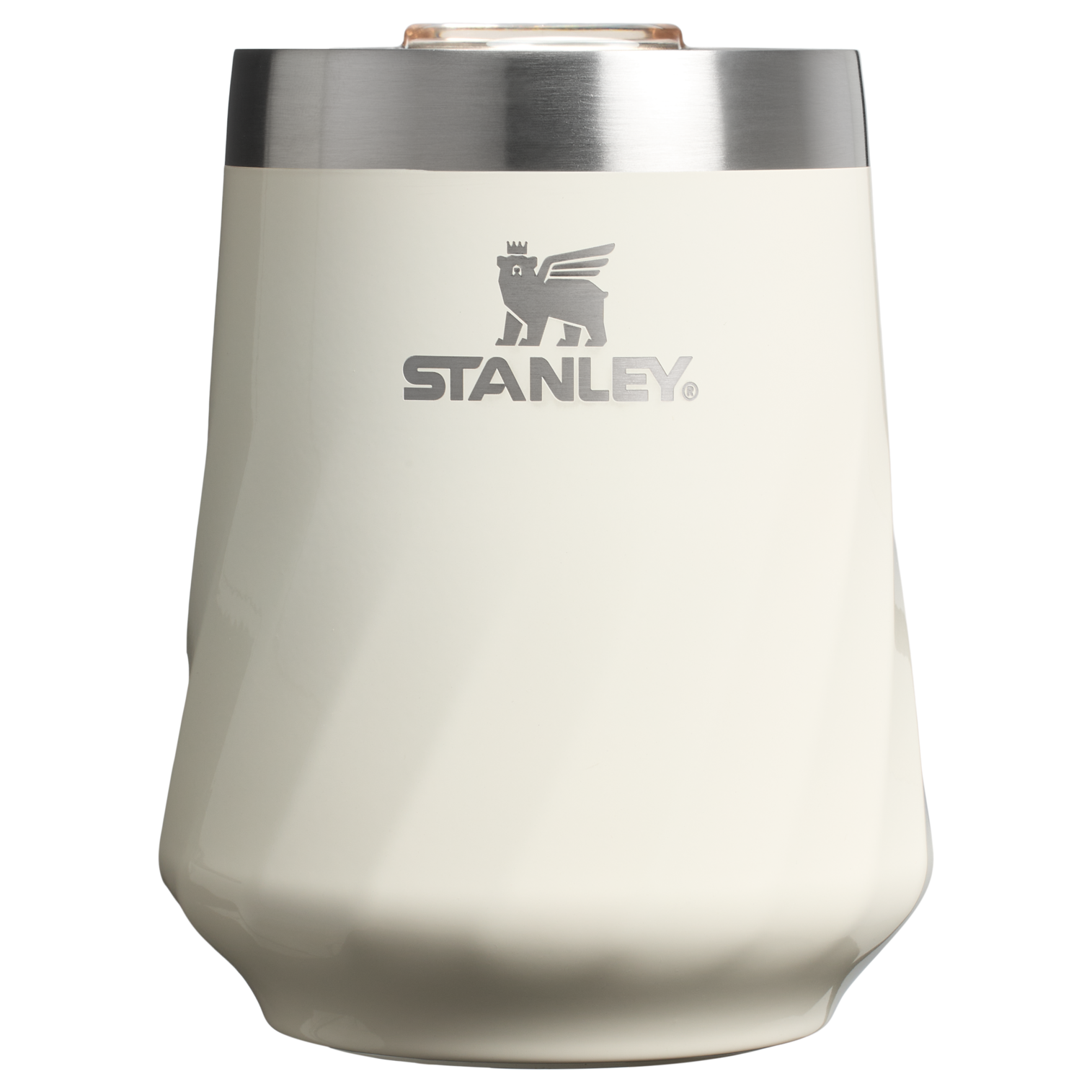 Vacuum Insulated Wine The Textured Reserve Wine Tumbler D141Z - Shatterproof Flavor-Preserving Cocktail Tumbler with Lid - Cream Gloss