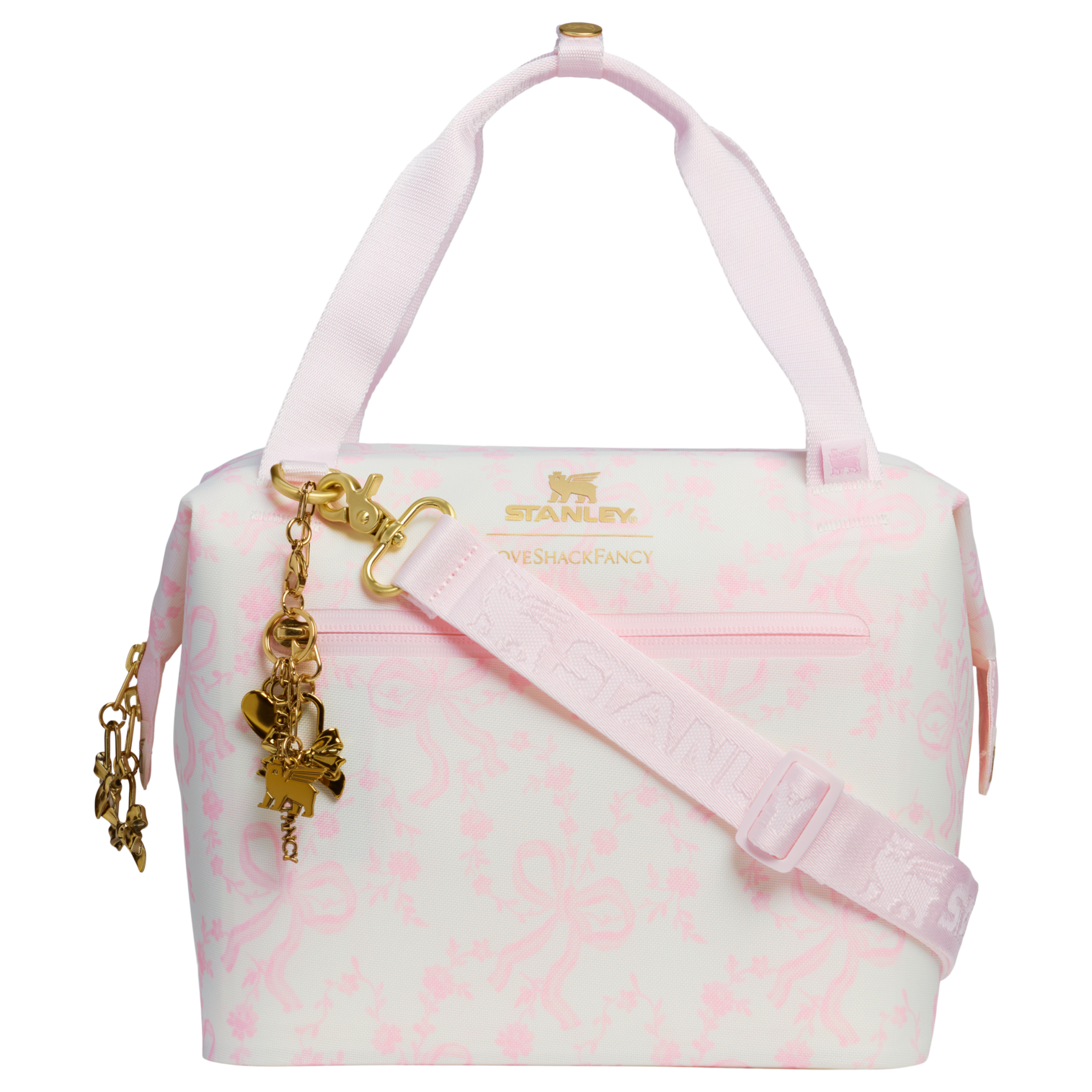 Premium All-Weather Stanley 1913 x LoveShackFancy Holiday All Day Julienne Mini Cooler D194V - Heavy-Duty Ice-Retention Food & Beverage Carrier - Coquette Bow Winter Ice