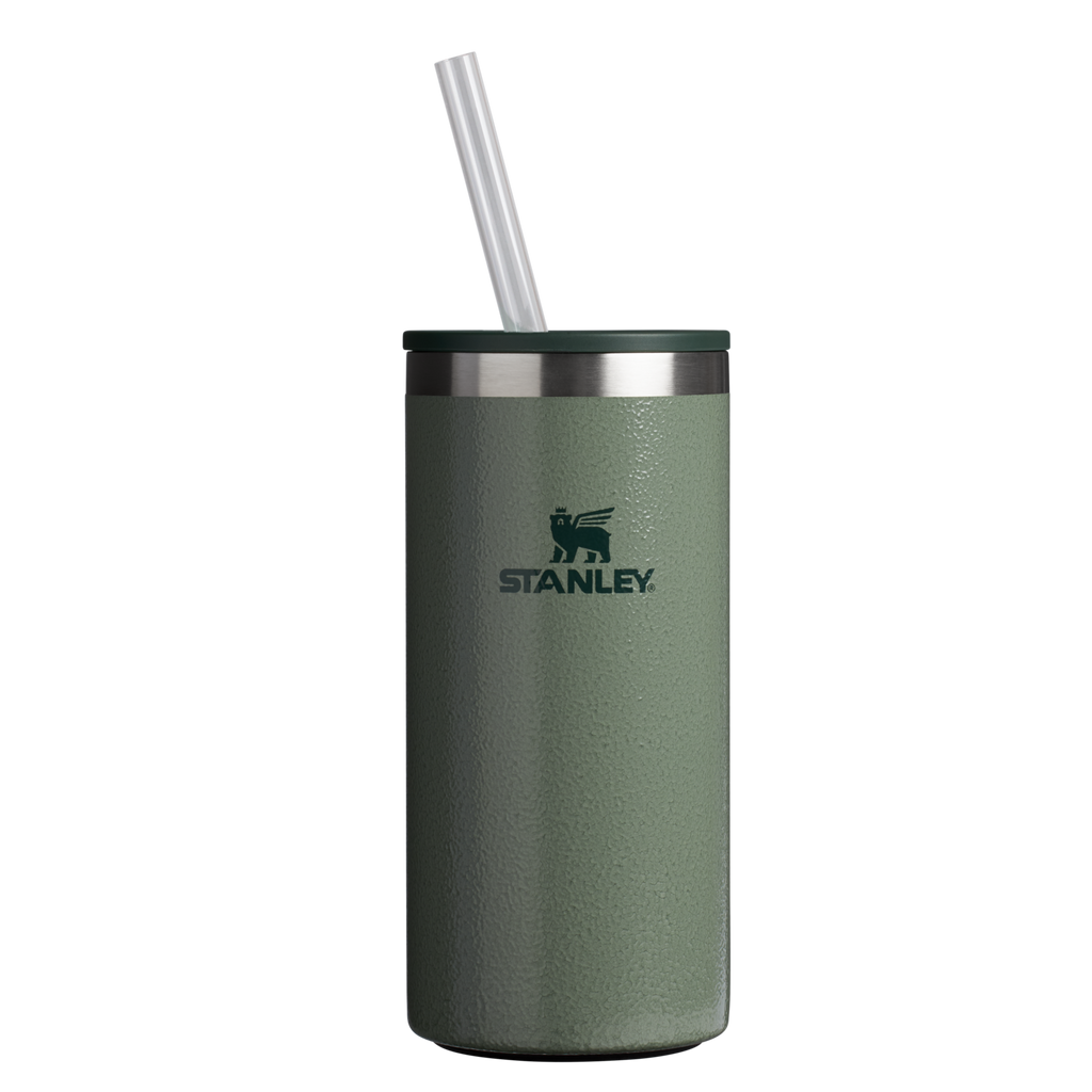 Ice-Retention The Everyday Tall Can Cooler Cup D117J - Julienne Series Portable Picnic Chiller Tote - Hammertone Green
