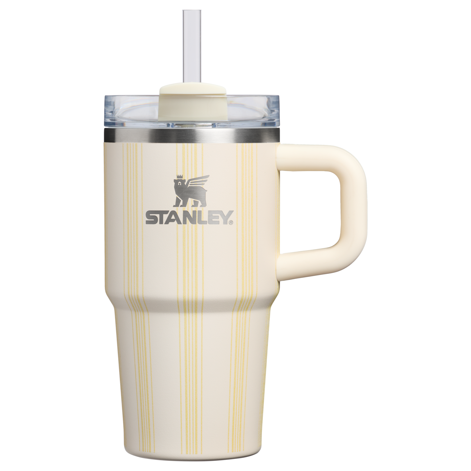 Large Capacity The Quencher H2.0 Flowstate Tumbler D344H - Double-Wall Vacuum Insulated Travel Tumbler with Straw - Cream Picnic Stripe