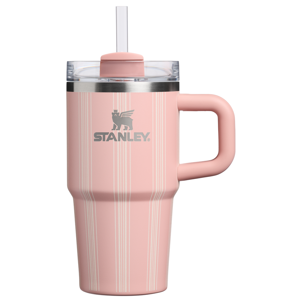 Large Capacity The Quencher H2.0 Flowstate Tumbler D344H - Double-Wall Vacuum Insulated Travel Tumbler with Straw - Peach Rose Picnic Stripe