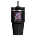 Insulated Travel The Quencher H2.0 Flowstate Tumbler D341T - Double-Wall Vacuum Insulated Travel Tumbler with Straw - Tournament Black