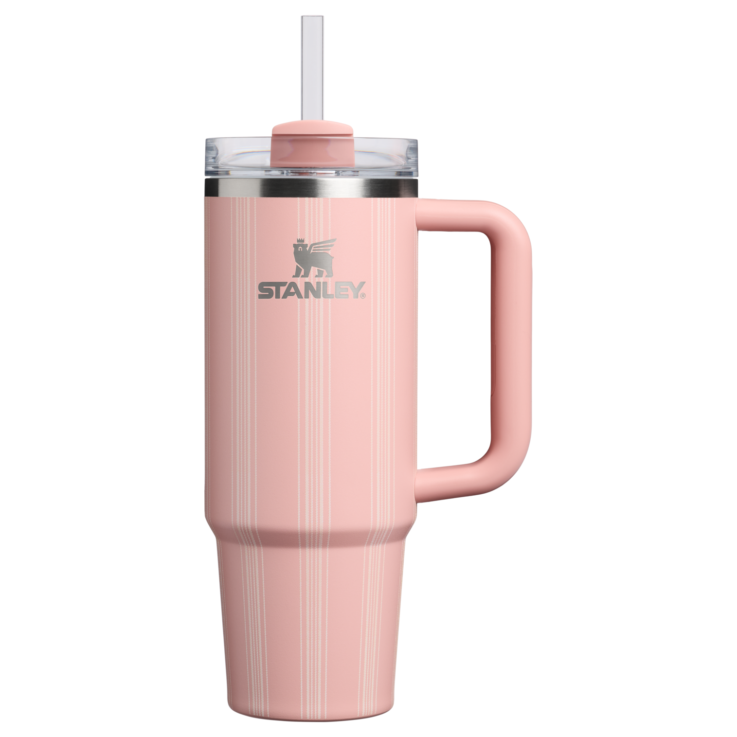 Insulated Travel The Quencher H2.0 Flowstate Tumbler D343V - Double-Wall Vacuum Insulated Travel Tumbler with Straw - Peach Rose Picnic Stripe