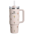 Insulated Travel The Quencher H2.0 Flowstate Tumbler D363L - FlowState 3-Position Lid Insulated Travel Mug - Rose Quartz Bouquets