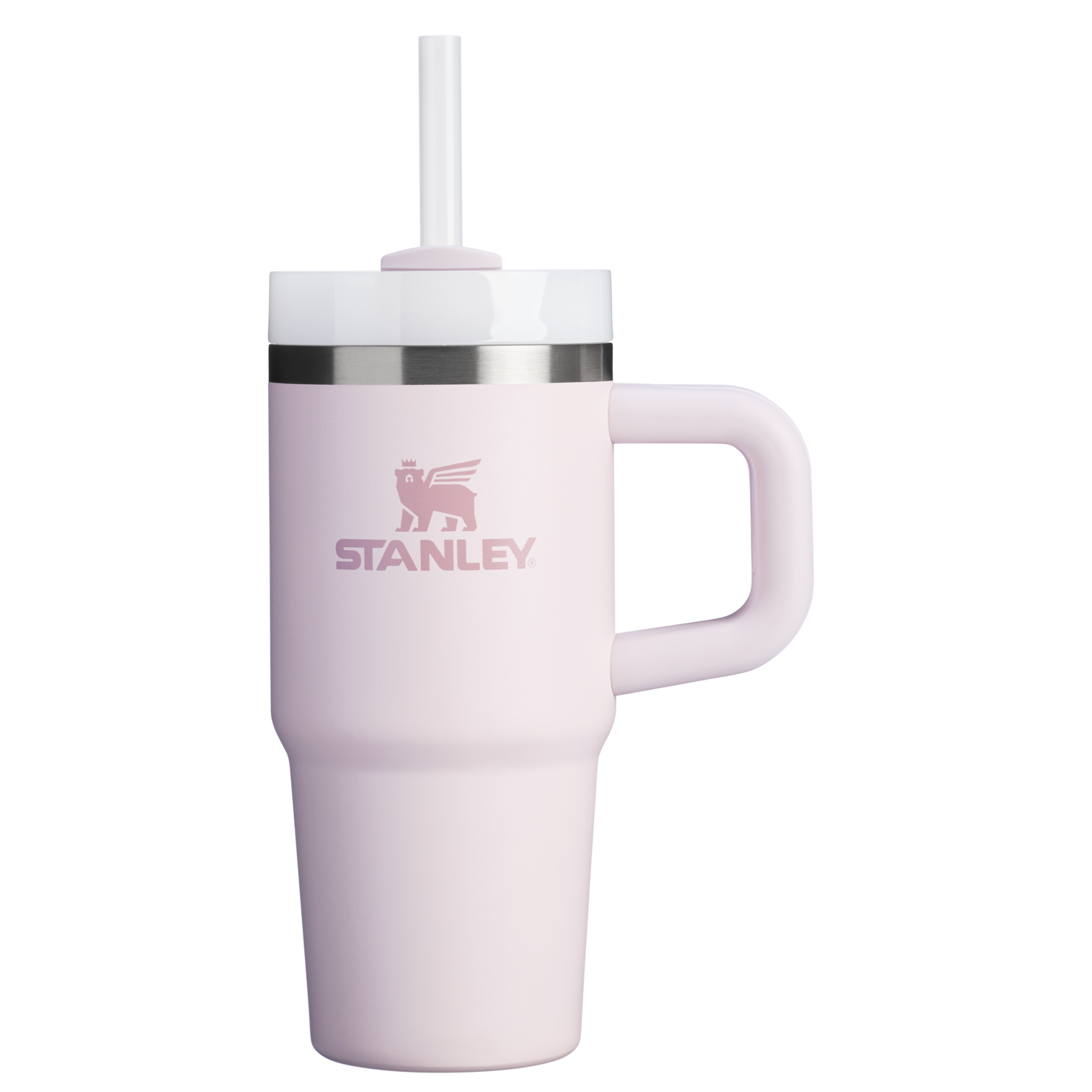 Splash-Resistant FlowState The Quencher H2.O Flowstate Tumbler D068Z - Double-Wall Vacuum Insulated Travel Tumbler with Straw - Rose Quartz 2.0