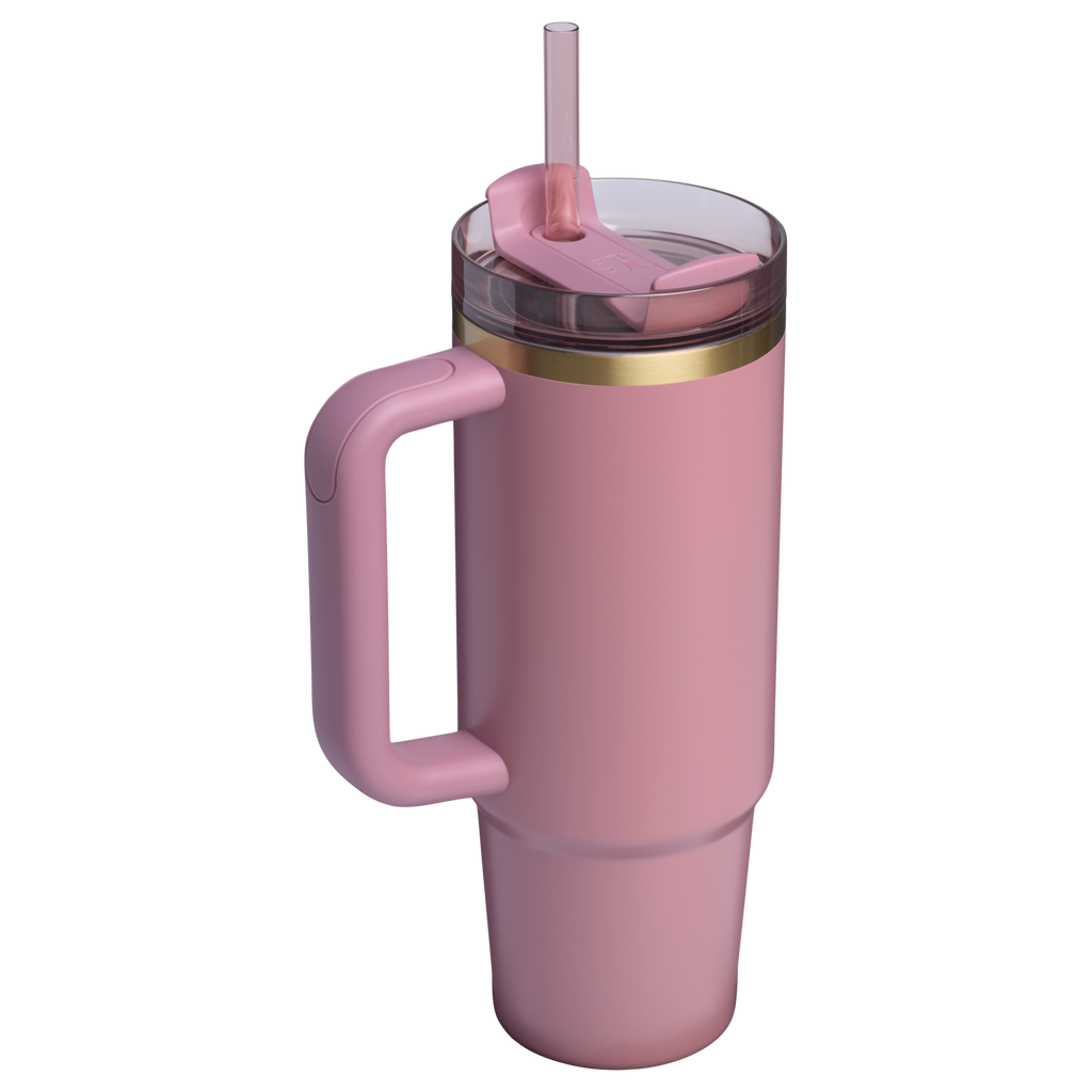 Double-Wall Vacuum The Quencher H2.0 Flowstate Tumbler | Stanley Create D331C - Double-Wall Vacuum Insulated Travel Tumbler with Straw Detail