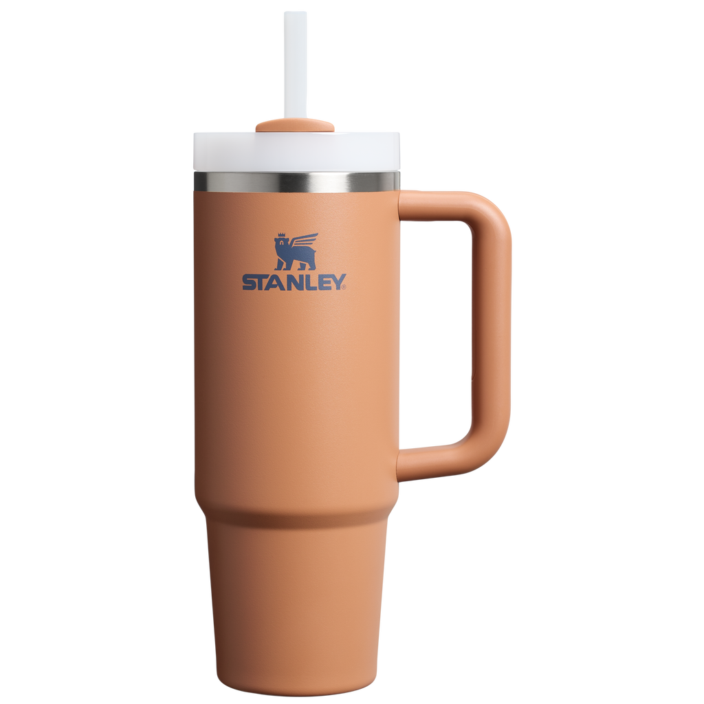 Double-Wall Vacuum The Quencher H2.0 Flowstate Tumbler | Stanley Create D331C - Double-Wall Vacuum Insulated Travel Tumbler with Straw - Toast