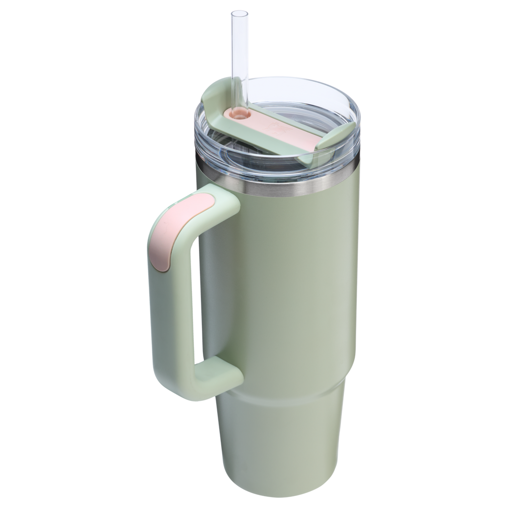 Double-Wall Vacuum The Quencher H2.0 Flowstate Tumbler | Stanley Create D331C - Double-Wall Vacuum Insulated Travel Tumbler with Straw Detail
