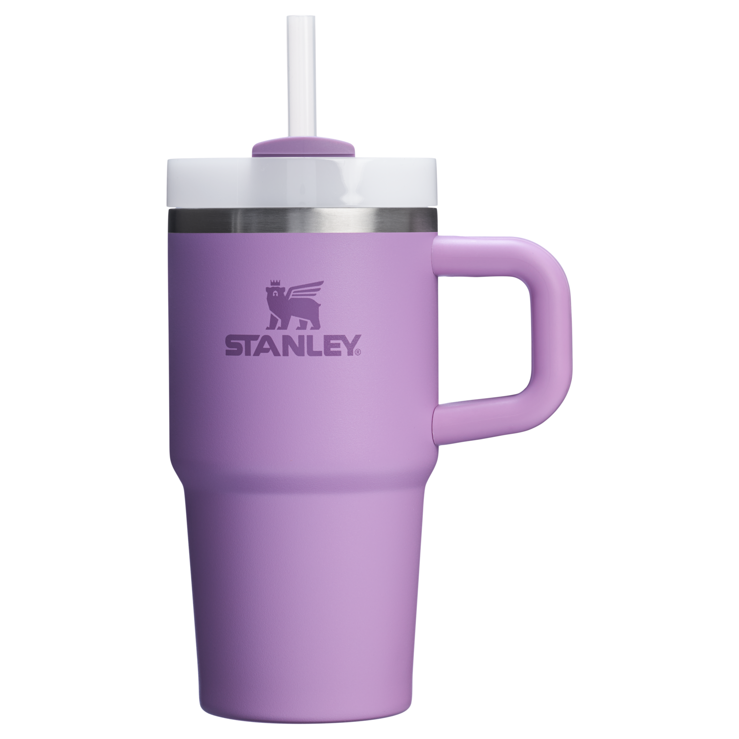 Double-Wall Vacuum The Quencher H2.O Flowstate Tumbler with Handle | Stanley Create D309N - Double-Wall Vacuum Insulated Travel Tumbler with Straw Detail