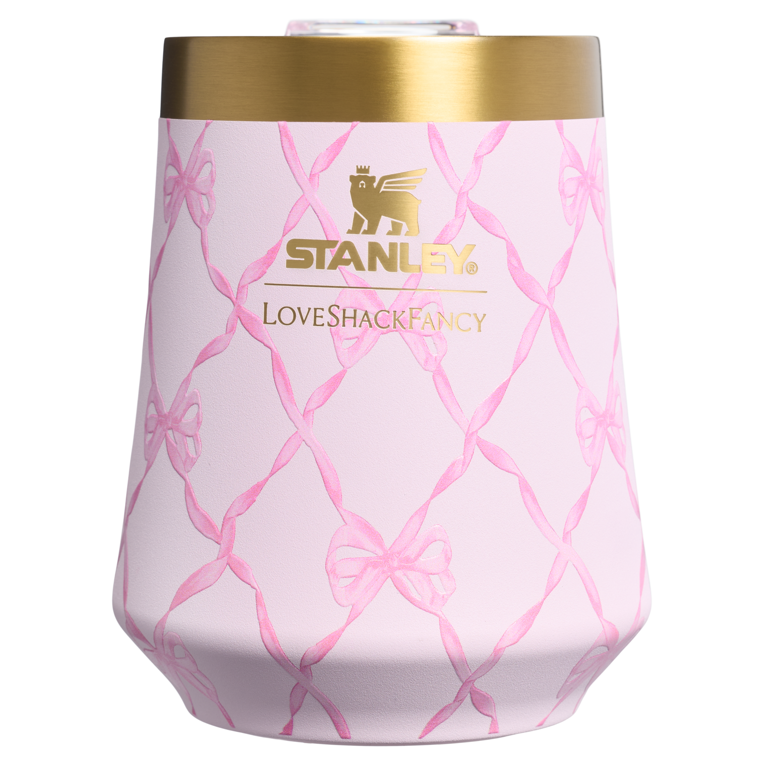 Elegant Stemless Stanley 1913 x LoveShackFancy Holiday Reserve Wine Tumbler D204X - Reserve Collection Stainless Steel Whiskey Cup Detail