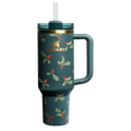 Large Capacity The Cheers & Cheer Quencher H2.0 Flowstate Tumbler D188Q - Premium Stainless Steel Straw Cup for All-Day Hydration - Holiday Botanical