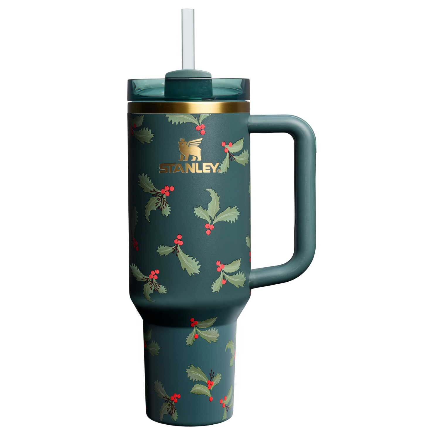 Large Capacity The Cheers & Cheer Quencher H2.0 Flowstate Tumbler D188Q - Premium Stainless Steel Straw Cup for All-Day Hydration - Holiday Botanical