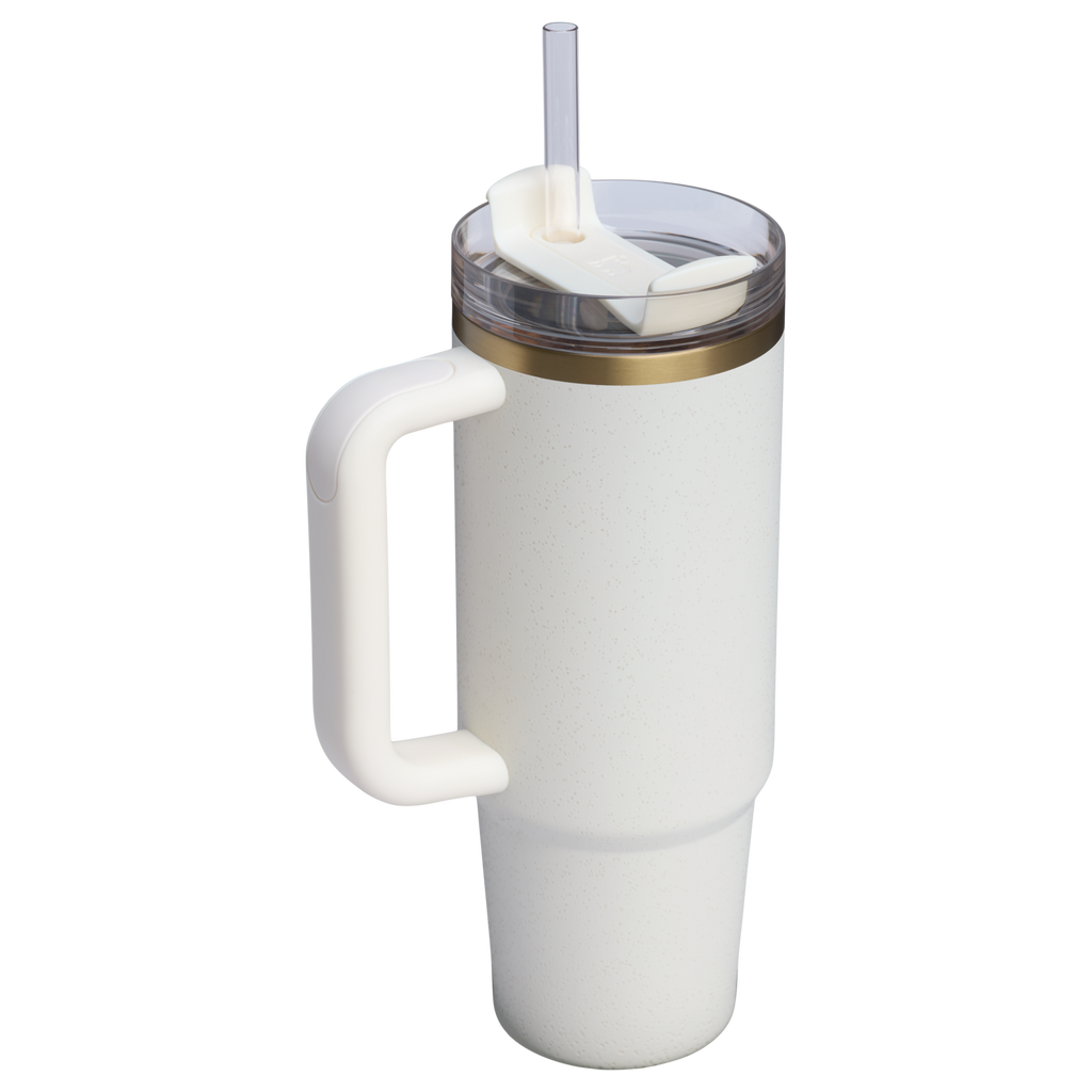 Double-Wall Vacuum The Quencher H2.0 Flowstate Tumbler | Stanley Create D331C - Double-Wall Vacuum Insulated Travel Tumbler with Straw Detail