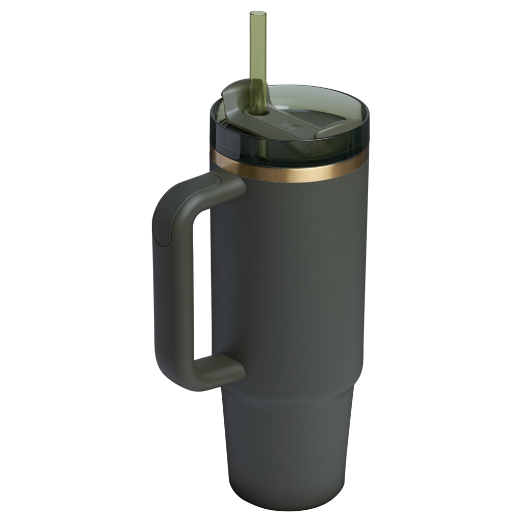 Double-Wall Vacuum The Quencher H2.0 Flowstate Tumbler | Stanley Create D331C - Double-Wall Vacuum Insulated Travel Tumbler with Straw Detail