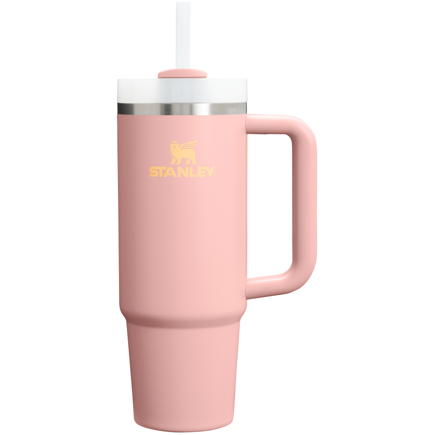 Double-Wall Vacuum The Quencher H2.0 Flowstate Tumbler | Stanley Create D331C - Double-Wall Vacuum Insulated Travel Tumbler with Straw - Peach Rose