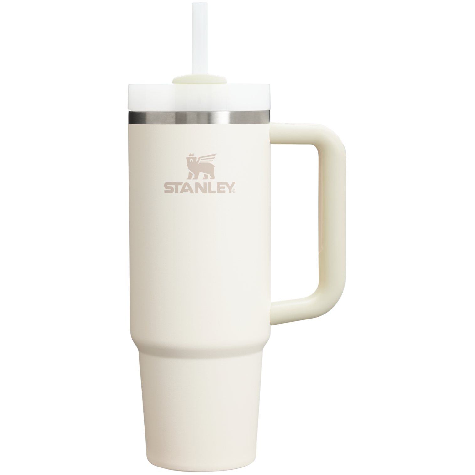 Double-Wall Vacuum The Quencher H2.0 Flowstate Tumbler | Stanley Create D331C - Double-Wall Vacuum Insulated Travel Tumbler with Straw - Cream 2.0