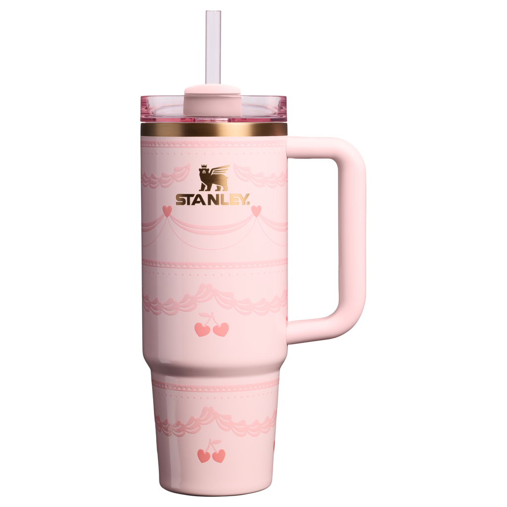 Insulated Travel The Valentine’s Day Quencher H2.0 Flowstate Tumbler D232U - 40oz Large Capacity Car-Cup Friendly Quencher - Pink Velvet Cake