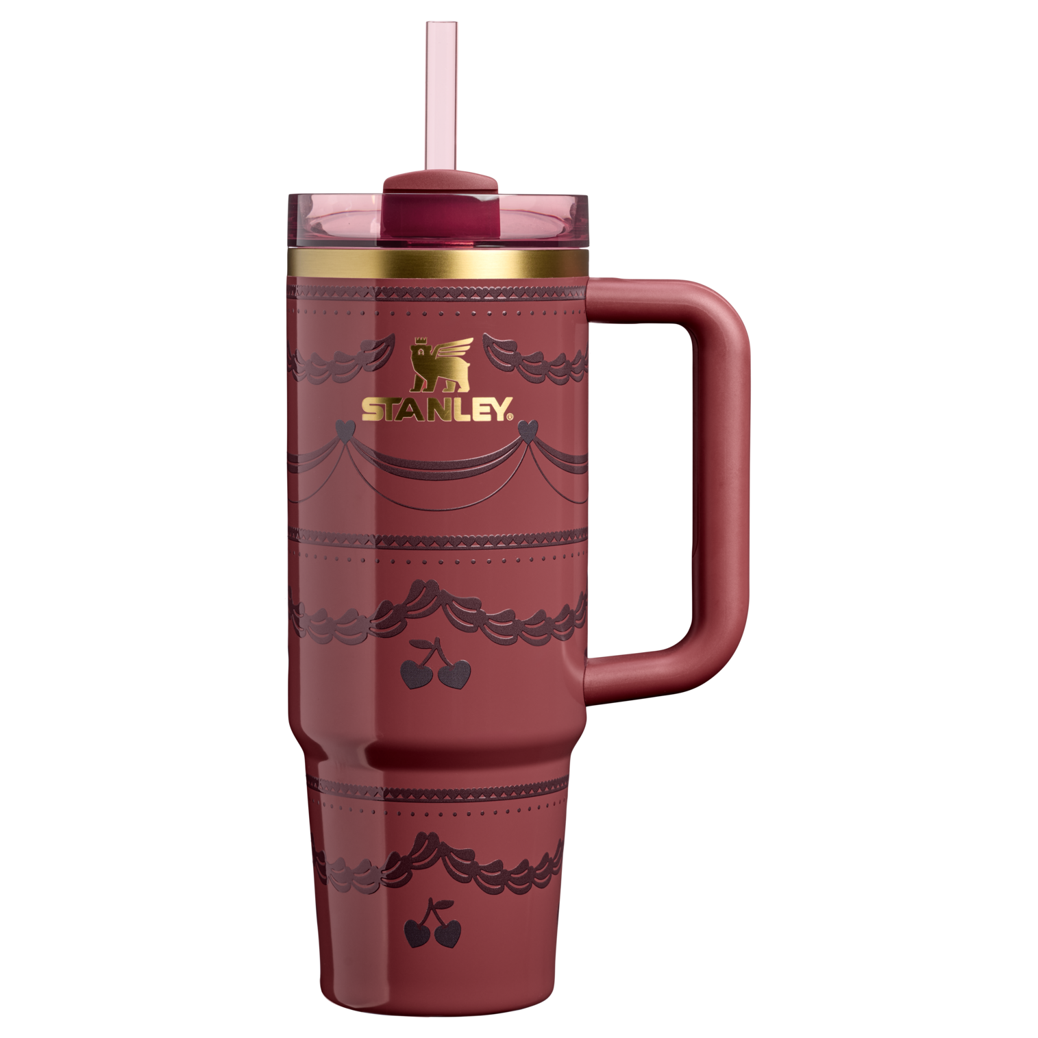 Insulated Travel The Valentine’s Day Quencher H2.0 Flowstate Tumbler D232U - 40oz Large Capacity Car-Cup Friendly Quencher - Red Velvet Cake