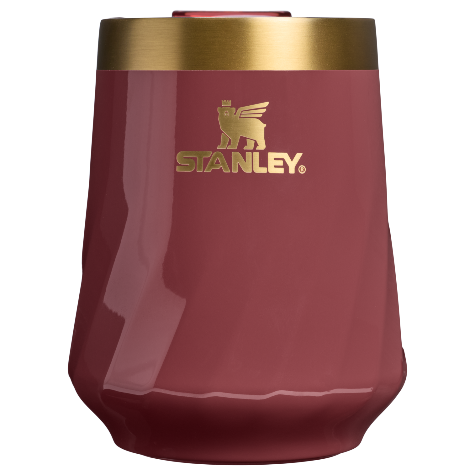 Elegant Stemless The Valentine’s Day Textured Reserve Wine Tumbler D233K - Elegant Stemless Vacuum Insulated Wine Tumbler - Red Velvet Gloss